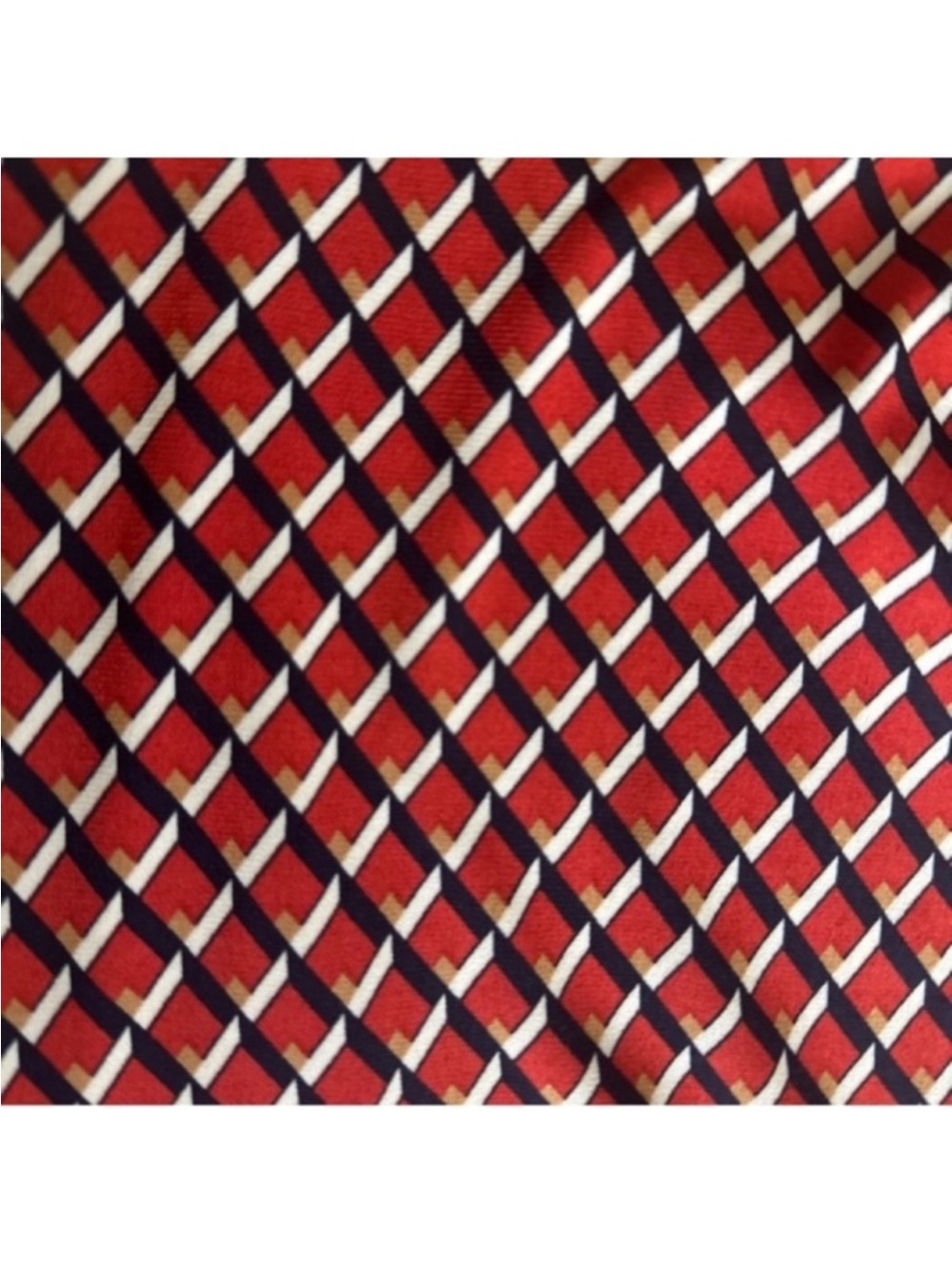 NWT Banana Republic Sleeveless Women’s Red and Navy Geometric Wrap Dress - Picture 2 of 16